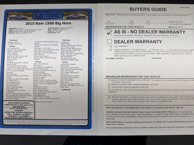 2015 RAM 1500 Big Horn
