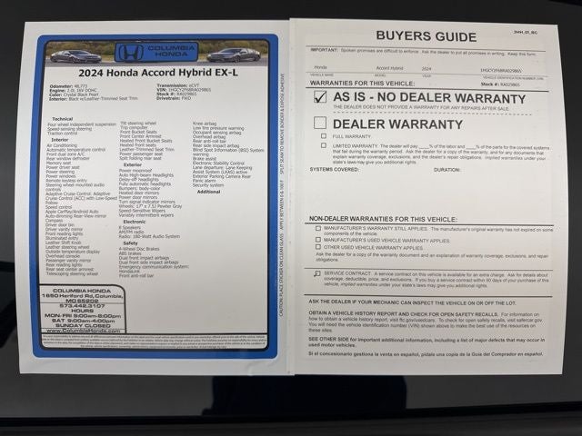 2024 Honda Accord Hybrid EX-L