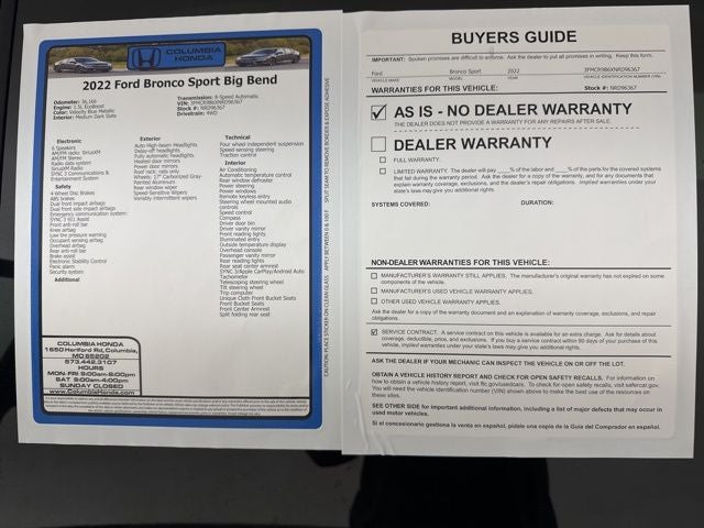2022 Ford Bronco Sport Big Bend