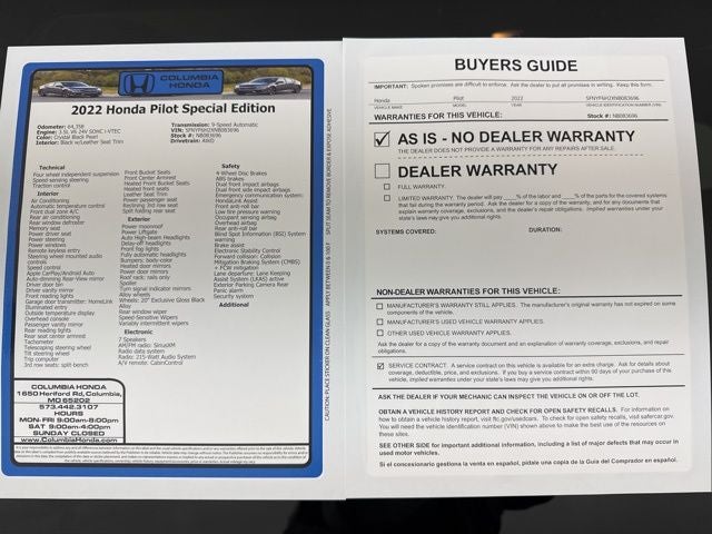 2022 Honda Pilot Special Edition