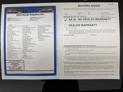 2025 Honda Ridgeline RTL