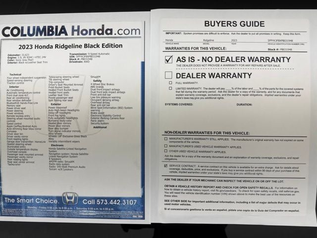 2023 Honda Ridgeline Black Edition