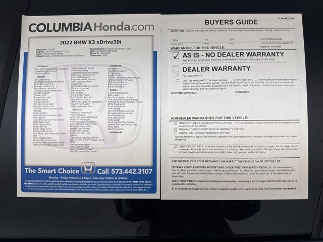 2022 BMW X3 xDrive30i