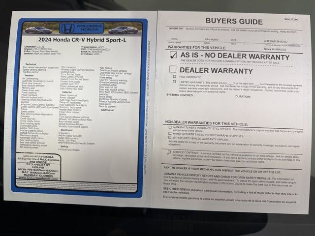 2024 Honda CR-V Hybrid Sport-L