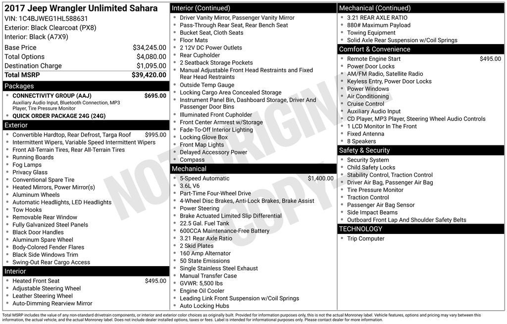 2017 Jeep Wrangler Unlimited Sahara