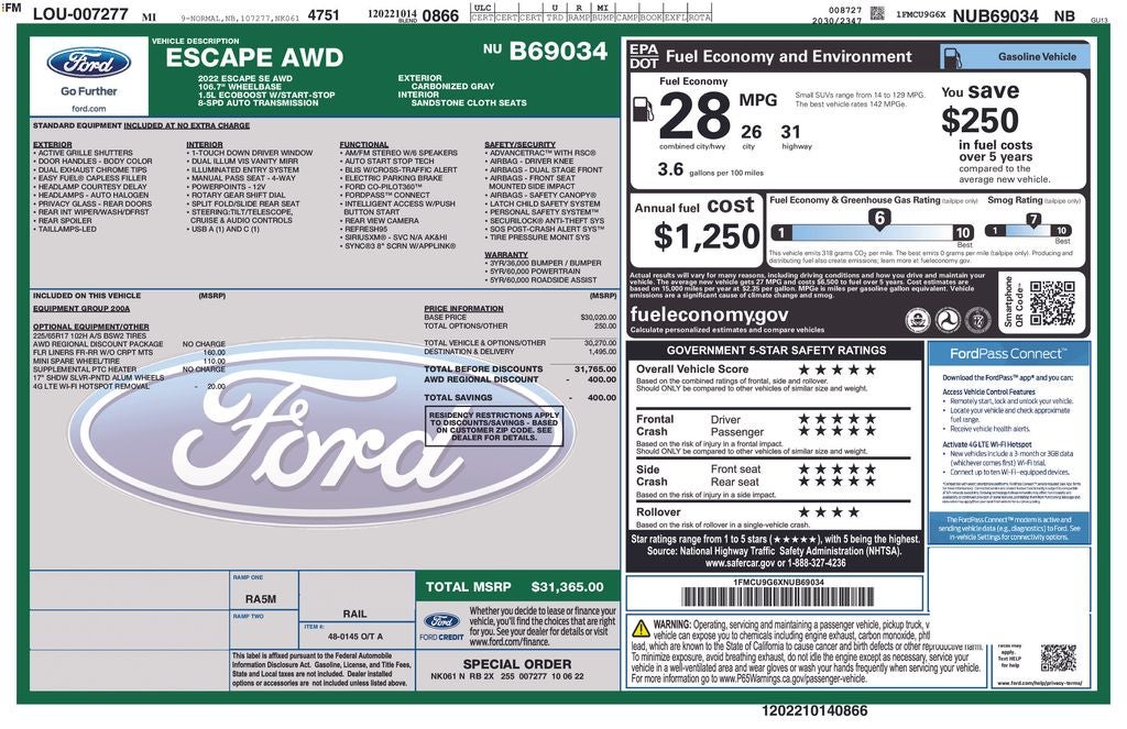2022 Ford Escape SE
