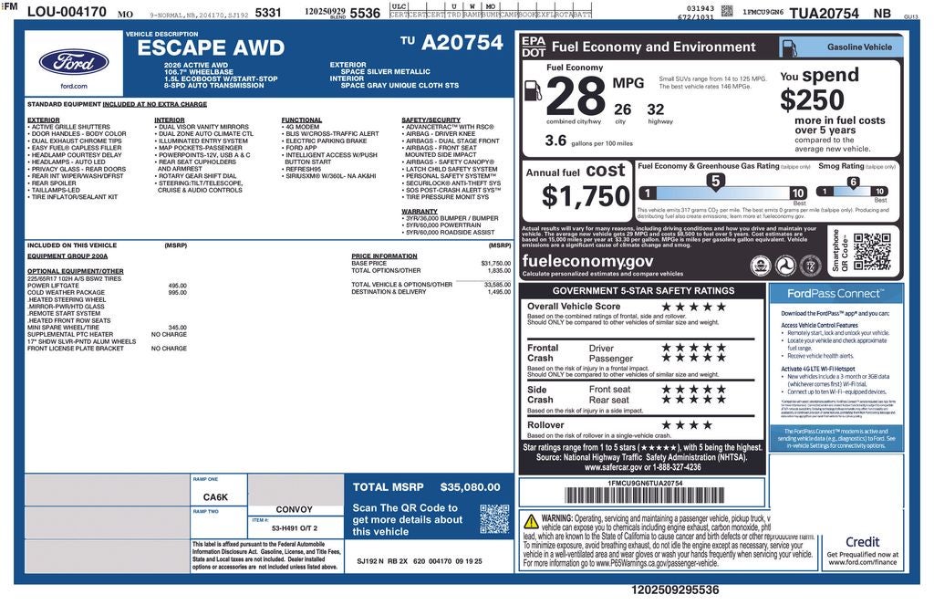 2026 Ford Escape Active