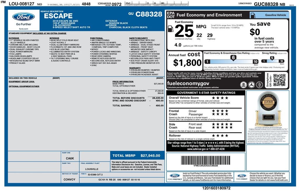 2016 Ford Escape SE