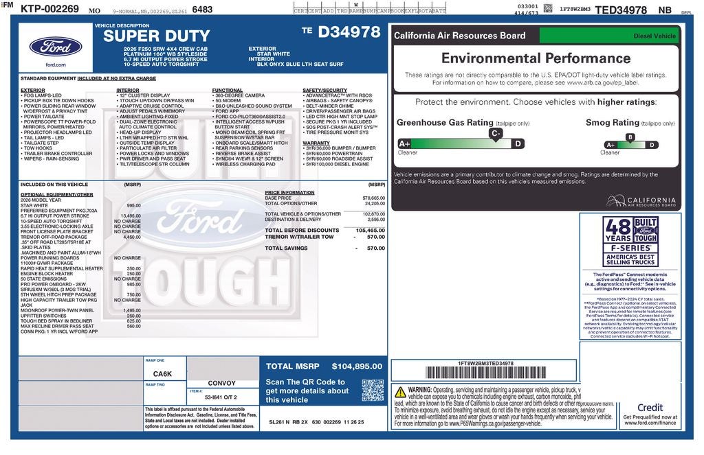 2026 Ford F-250SD Platinum