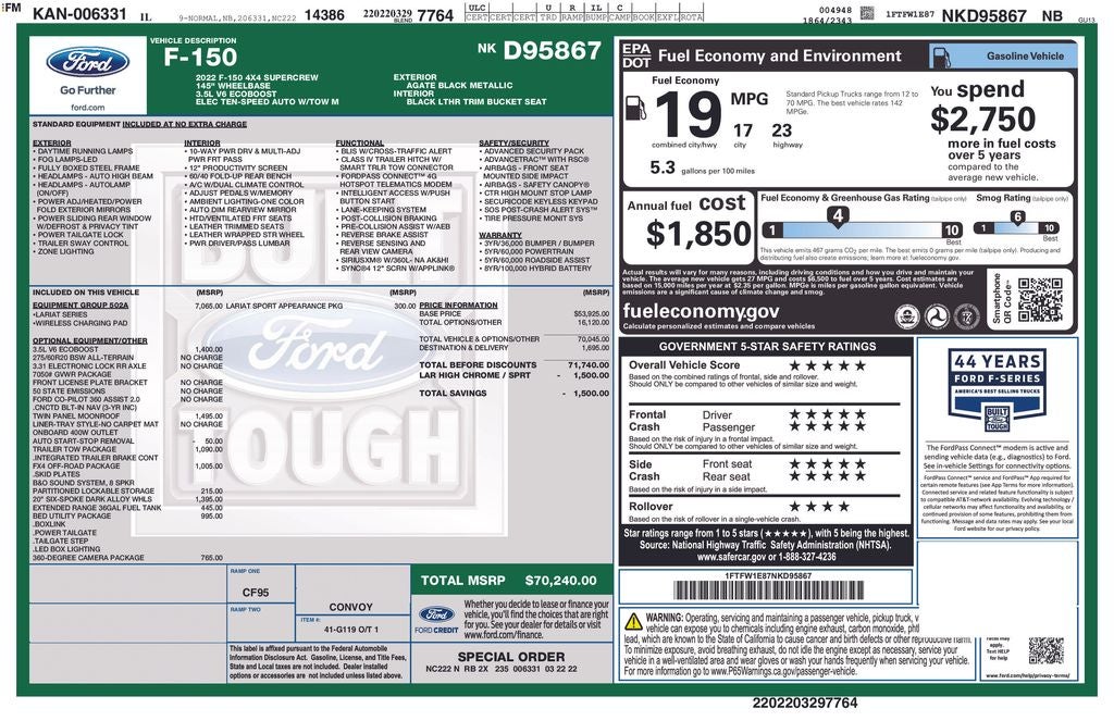 2022 Ford F-150 Lariat