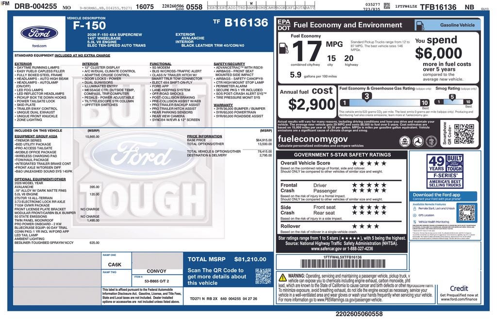 2026 Ford F-150 Tremor