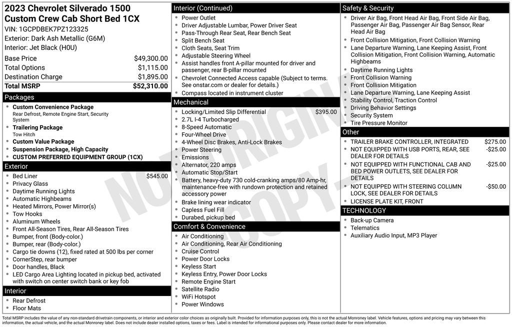 2023 Chevrolet Silverado 1500 Custom
