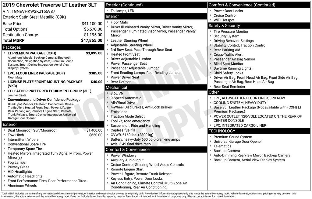 2019 Chevrolet Traverse 3LT