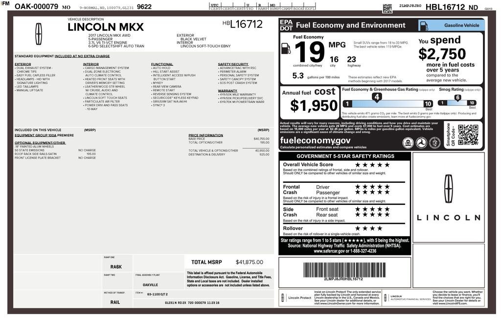 2017 Lincoln MKX Premiere