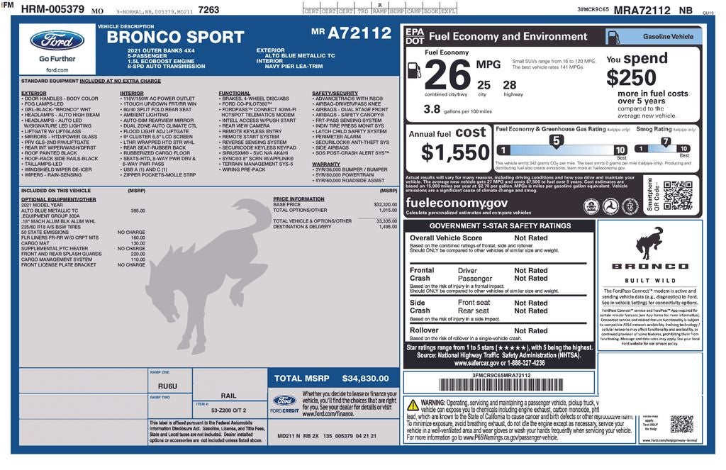 2021 Ford Bronco Sport Outer Banks