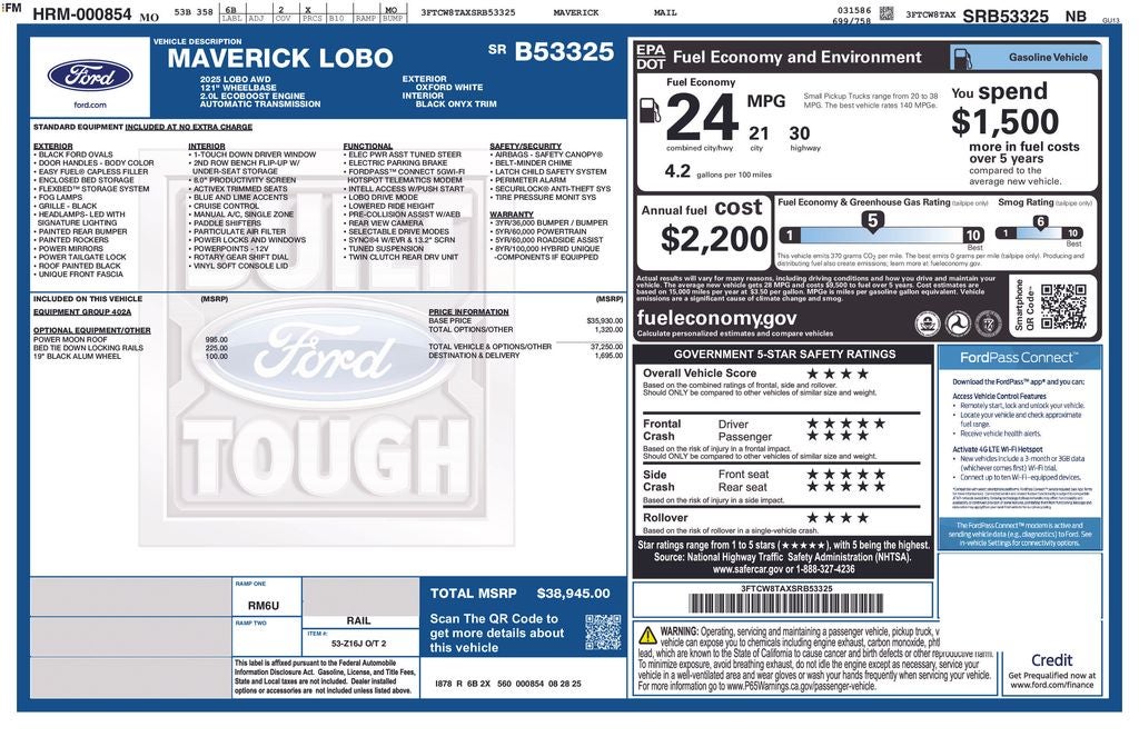 2025 Ford Maverick Lobo Standard