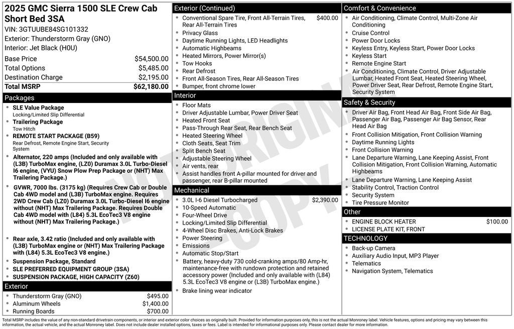 2025 GMC Sierra 1500 SLE
