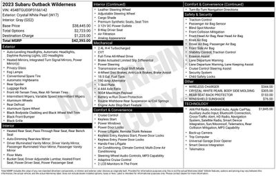 2023 Subaru Outback Wilderness