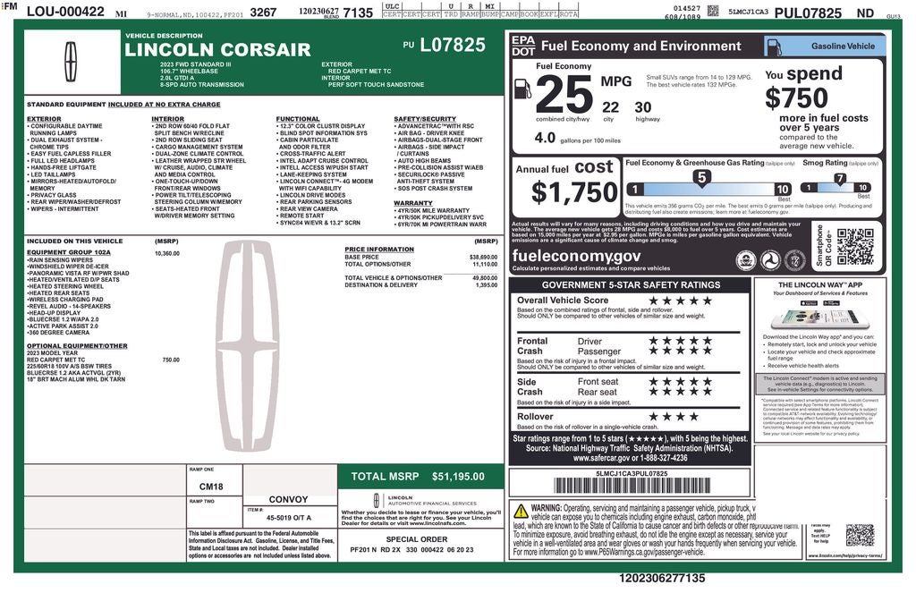 2023 Lincoln Corsair Standard III