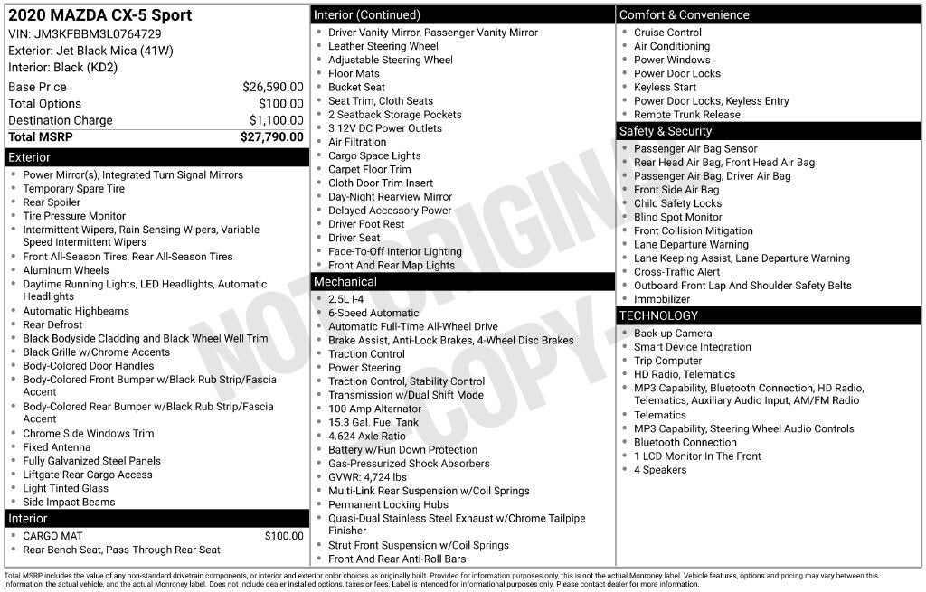 2020 Mazda Mazda CX-5 Sport