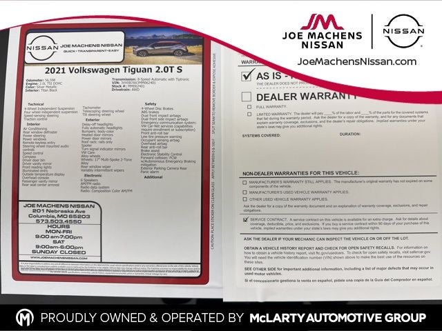 2021 Volkswagen Tiguan 2.0T S