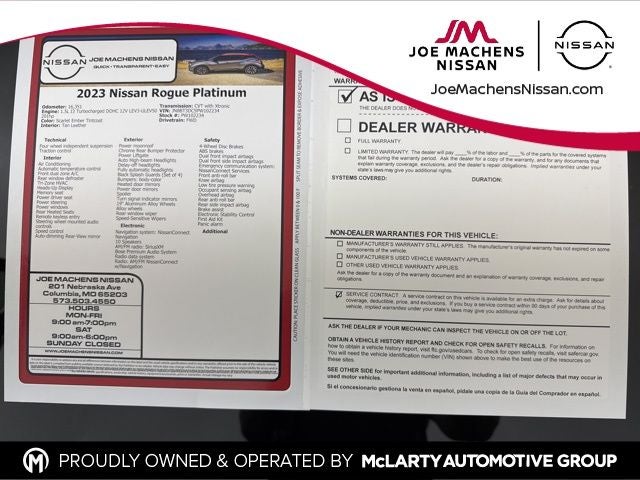 2023 Nissan Rogue Platinum