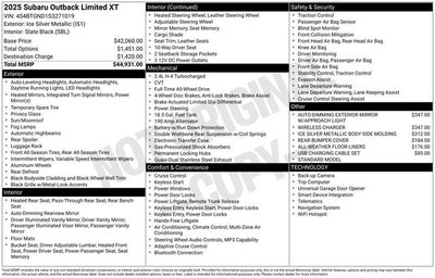 2025 Subaru Outback Limited XT