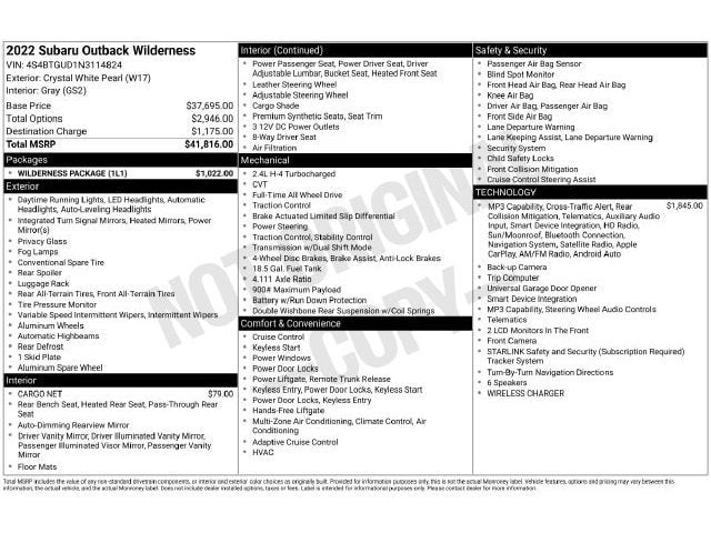 2022 Subaru Outback Wilderness