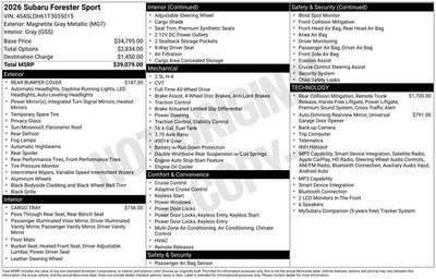 2026 Subaru Forester Sport