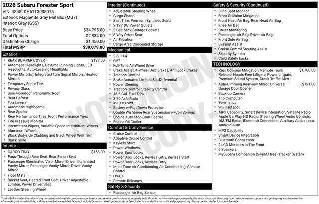 2026 Subaru Forester Sport