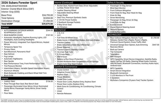 2026 Subaru Forester Sport