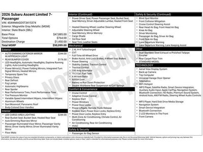 2026 Subaru Ascent Limited