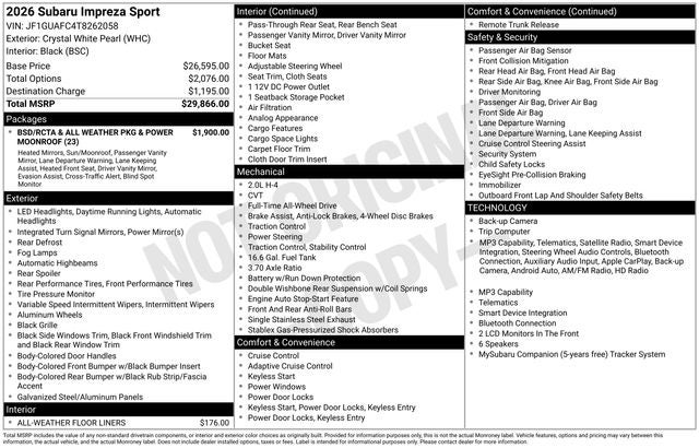 2026 Subaru Impreza Sport