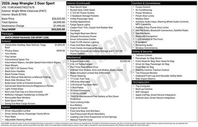 2026 Jeep Wrangler Sport