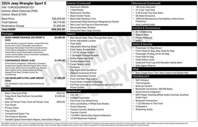 2024 Jeep Wrangler Sport S