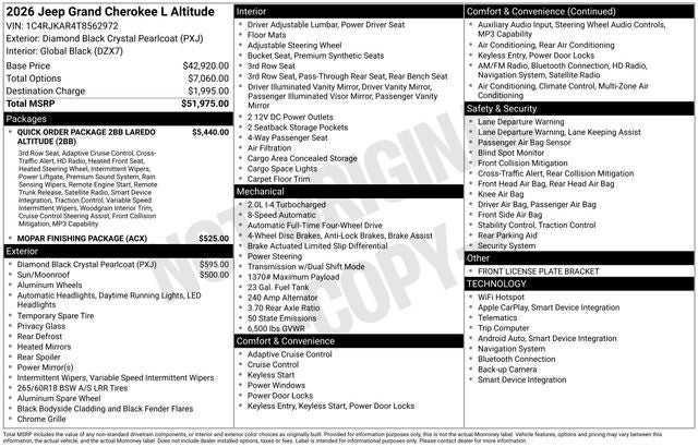 2026 Jeep Grand Cherokee L Altitude