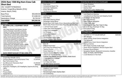 2026 RAM 1500 Big Horn/Lone Star