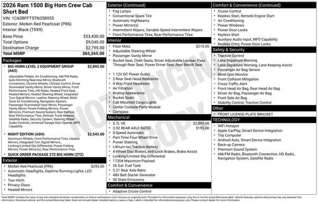 2026 RAM 1500 Big Horn/Lone Star