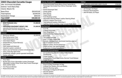 2003 Chevrolet Corvette Base