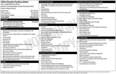 2026 Chrysler Pacifica Select