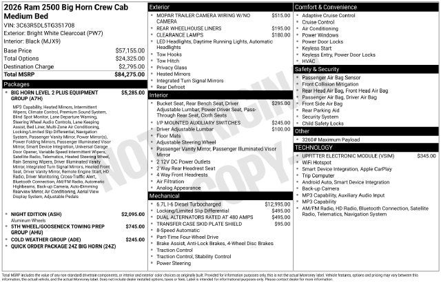 2026 RAM 2500 Big Horn