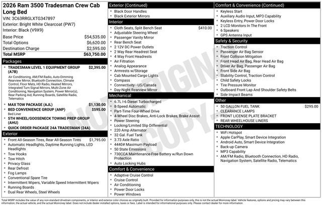 2026 RAM 3500 Tradesman