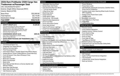 2026 RAM ProMaster 2500 High Roof