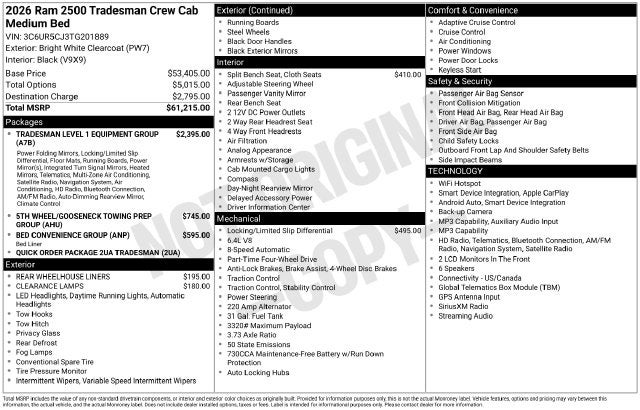 2026 RAM 2500 Tradesman