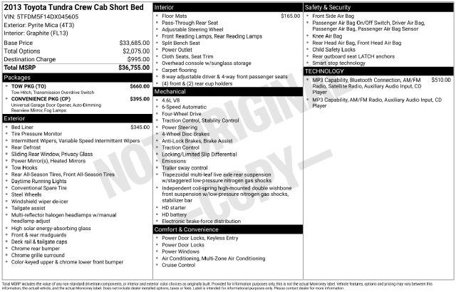 2013 Toyota Tundra Grade 4.6L V8