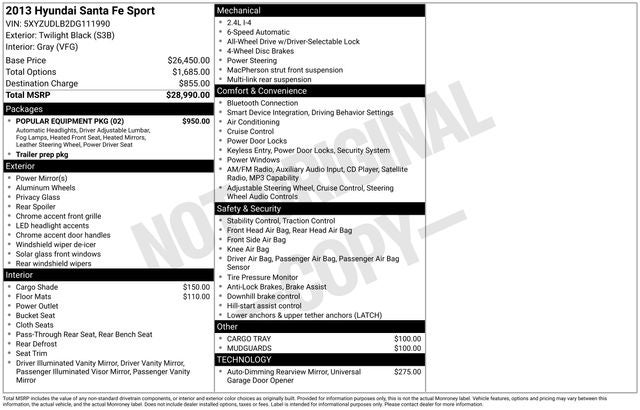 2013 Hyundai Santa Fe Sport Base