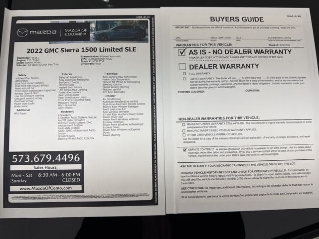 2022 GMC Sierra 1500 Limited SLE