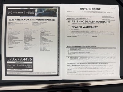 2025 Mazda Mazda CX-30 2.5 S Preferred Package