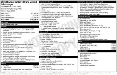 2026 Hyundai Santa Fe Hybrid Limited 6P