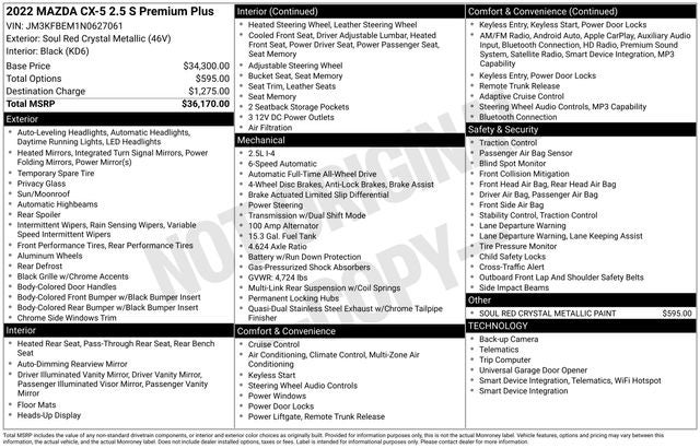 2022 Mazda Mazda CX-5 2.5 S Premium Plus Package